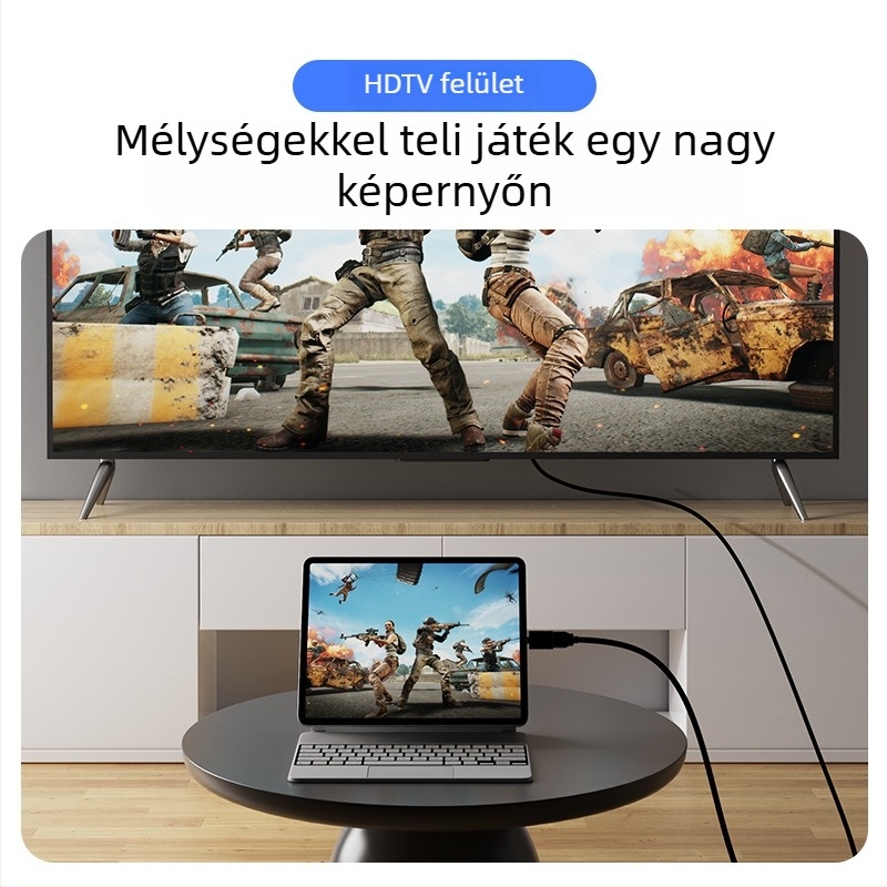 Type-C HDMI adapter videó- és audióátvitelhez; alumínium ötvözet burkolat; kompatibil Windows, Android és MacOS.
