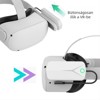 VR power bank – 5000mAh Li‑polimer akkumulátor, QC2.0 gyorstöltés, bemenet 5V, kimenet 5V