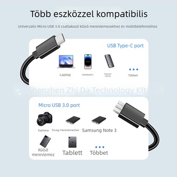 USB adatkábel — adapter kábel, réz vezető, tokozás injektáló formázással