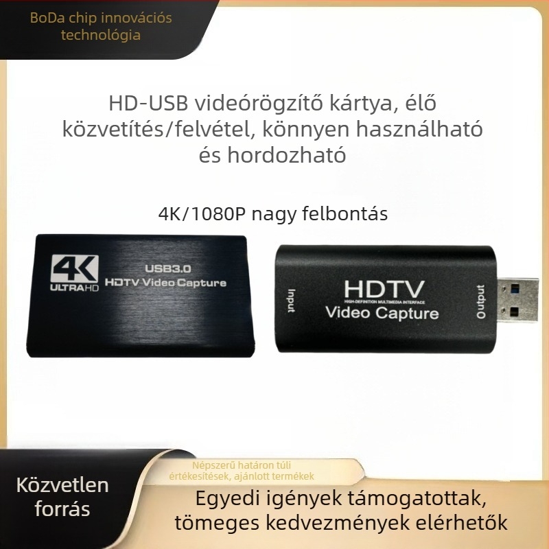 4K/1080P felvételi kártya HDTV USB 3.0-hoz – magas felbontású élő közvetítés konverter