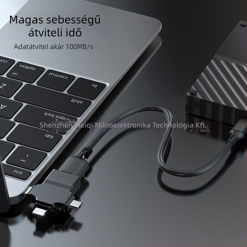 OTG USB-C adapter – 3 az 1-ben, többfunkciós Type-C adapter Apple és Androidhoz, Modell M10, cinkötvözet