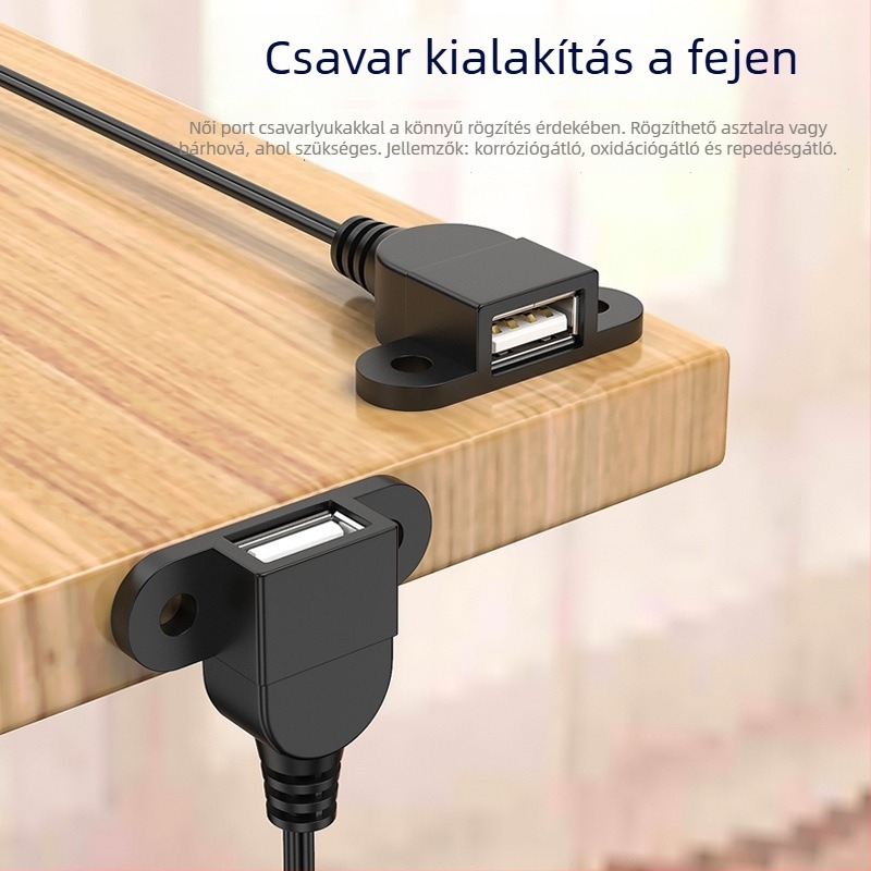 Tiszta réz USB 1→2 töltőkábel, 1 férfi és 2 nő USB csatlakozóval, háromirányú adapterkábel/hosszabbító USB-kábel, hossz 1,5 m, 2 m vagy 0,3 m