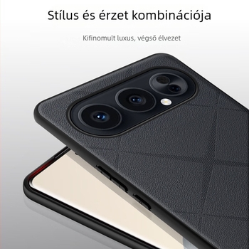 Honor 500/500Pro védőtok – esésvédő, bőrhatás textúra, teljes körű kamera- és keretvédelmet, 2 az 1-ben könnyű luxus stílus, X mintázat, Fekete