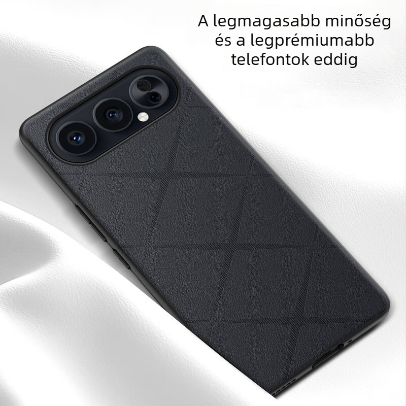 Honor 500/500Pro védőtok – esésvédő, bőrhatás textúra, teljes körű kamera- és keretvédelmet, 2 az 1-ben könnyű luxus stílus, X mintázat, Fekete