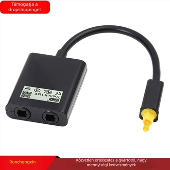 Optikai szálas audió adapter, egy bemenet, két kimenet, aranyozott bevonat, optikai szál, ROHS