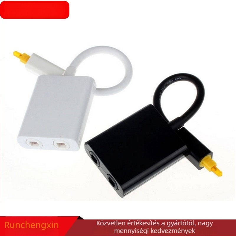 Optikai szálas audió adapter, egy bemenet, két kimenet, aranyozott bevonat, optikai szál, ROHS