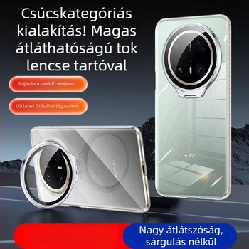 Új átlátszó TPU tok Huawei Mate80-hoz, rejtett állvánnyal és lencsevédővel, Mate70-kompatibilis