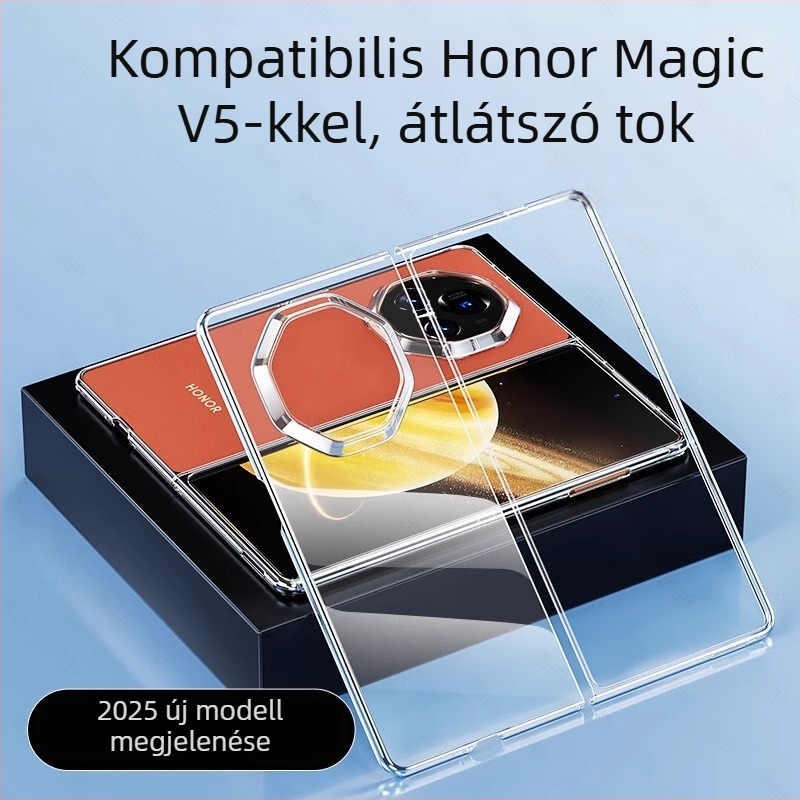 HONOR MagicV5 összecsukható tok, PC anyag, elektroplating felület, ütésálló védelem