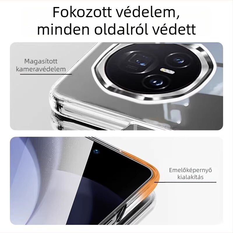 HONOR MagicV5 összecsukható tok, PC anyag, elektroplating felület, ütésálló védelem