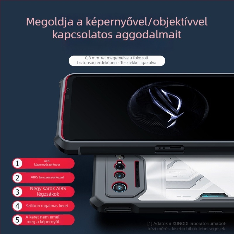 xundd Asus ROG Phone 8 tok – teljes fedettség légzsákkal, ütésálló hátlap, TPU + akril, minimalist stílus, injektált formázás