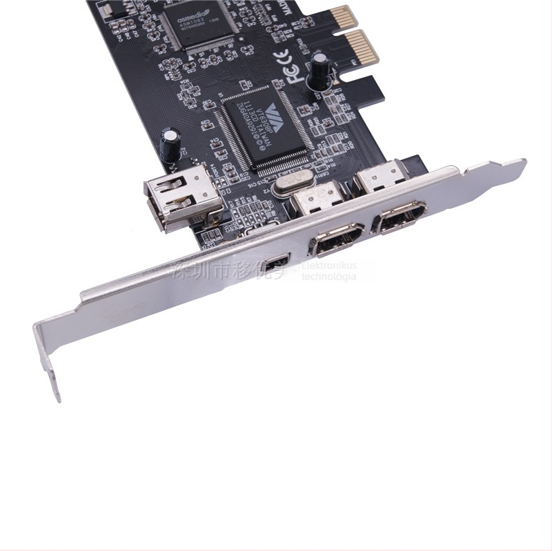 YM6211 PCIe x1-hez 1394 bővítő kártya, 4-portos DV HD videó rögzítés