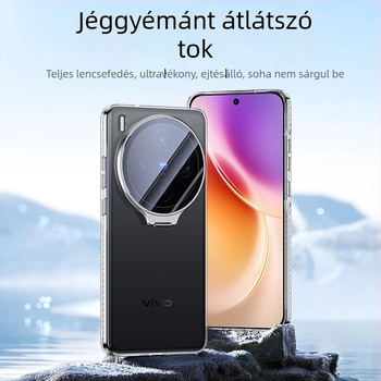 Vivo X300Ultra/X200S tok átlátszó hátlappal, lencsevédel, teljes lefedettségű ötvözetes tartó