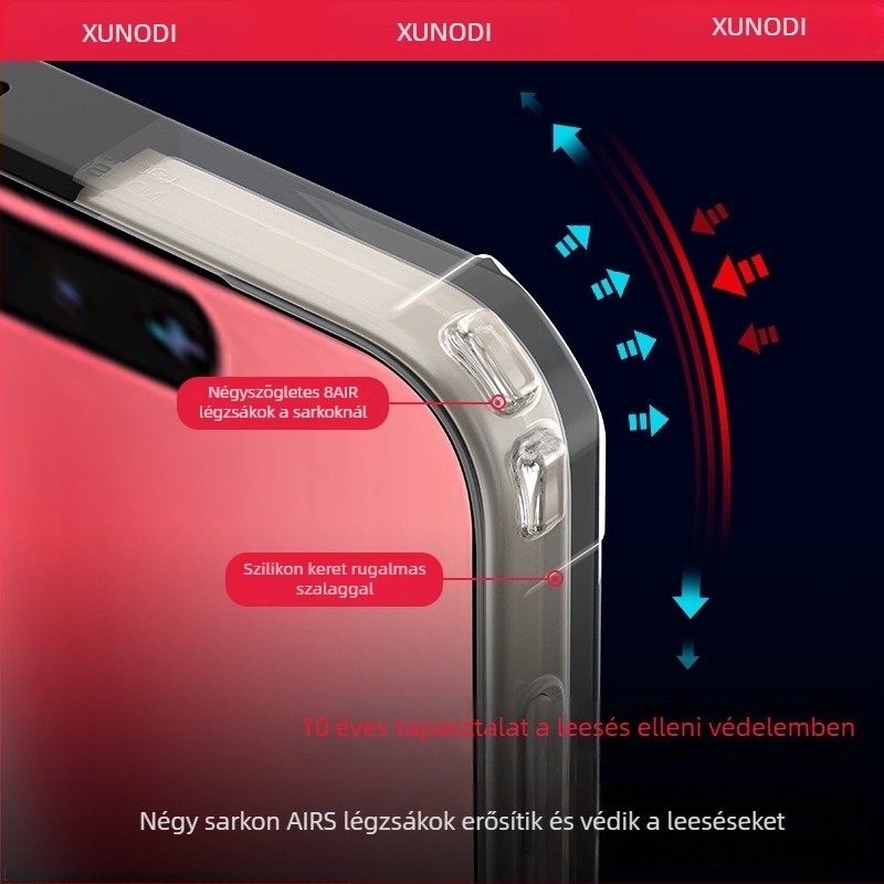 Xundd Vivo X300 Pro mobiltelefon-tok – légzsákos védelem, csúszásmentes, ütésálló, TPU+PC, forró préselés