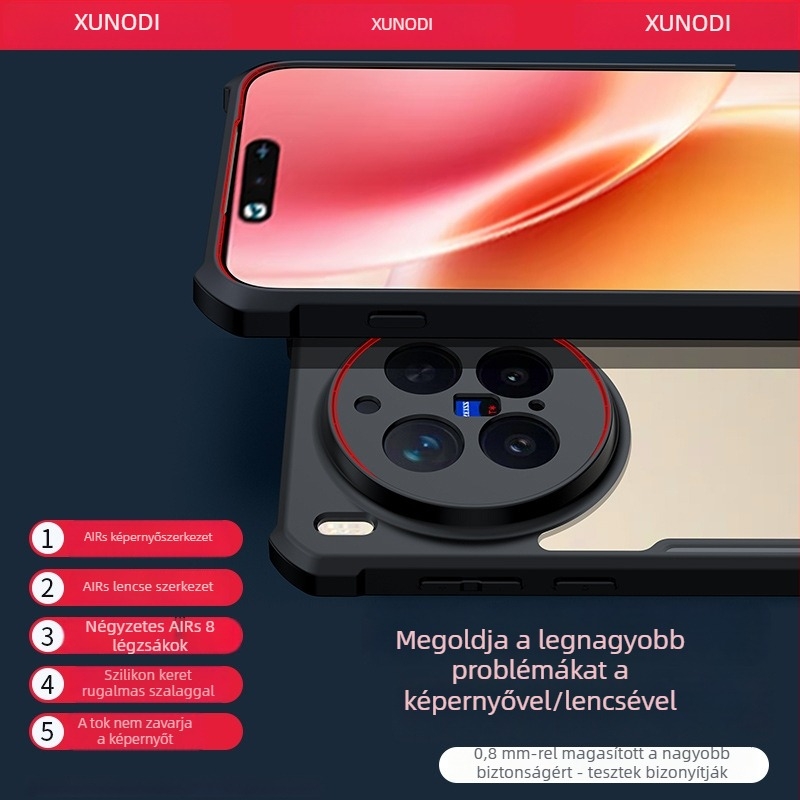 Xundd Vivo X300 Pro mobiltelefon-tok – légzsákos védelem, csúszásmentes, ütésálló, TPU+PC, forró préselés