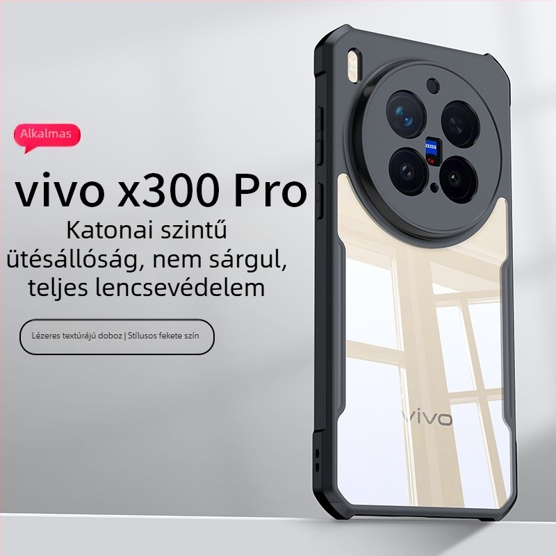 Xundd Vivo X300 Pro mobiltelefon-tok – légzsákos védelem, csúszásmentes, ütésálló, TPU+PC, forró préselés