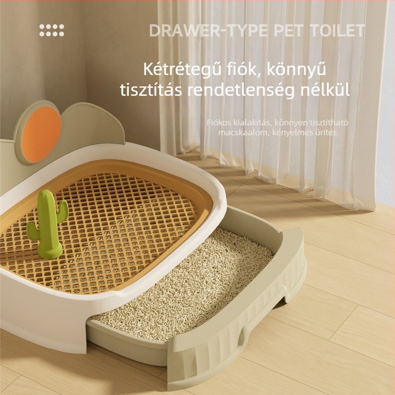 Kis- és közepes méretű kutyák számára készült toalett – Teddy és Pomérániai fajta, vizelet- és ürüléktartály