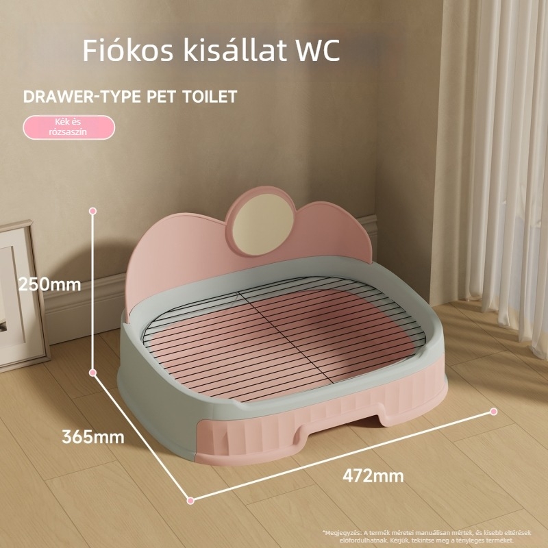 Kis- és közepes méretű kutyák számára készült toalett – Teddy és Pomérániai fajta, vizelet- és ürüléktartály