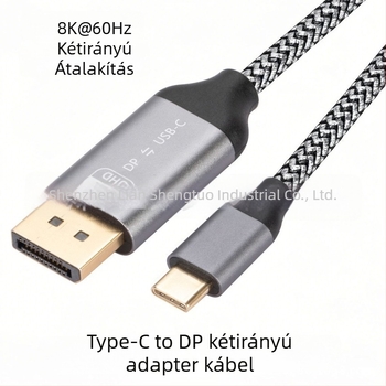 Type-C to DP adapter kábel, kétirányú, 8K60Hz, 10Gbps