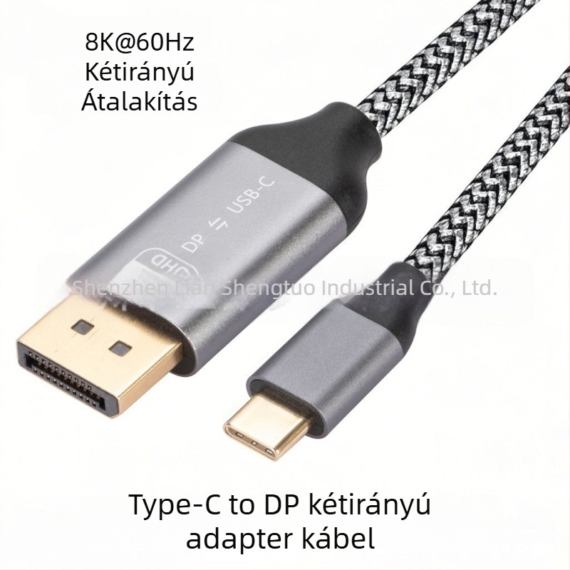 Type-C to DP adapter kábel, kétirányú, 8K60Hz, 10Gbps