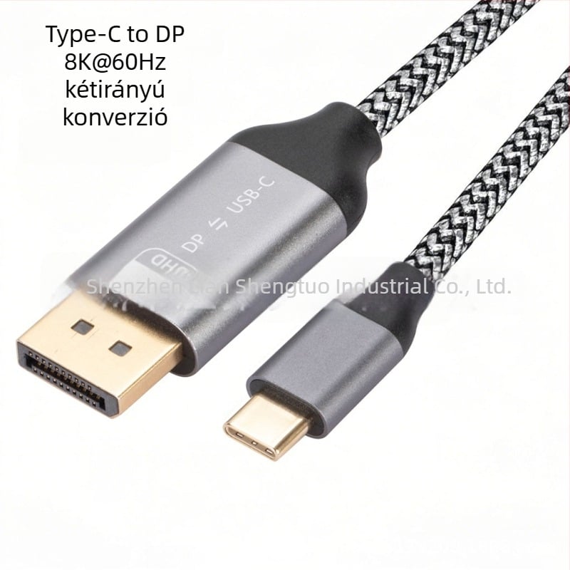 Type-C to DP adapter kábel, kétirányú, 8K60Hz, 10Gbps