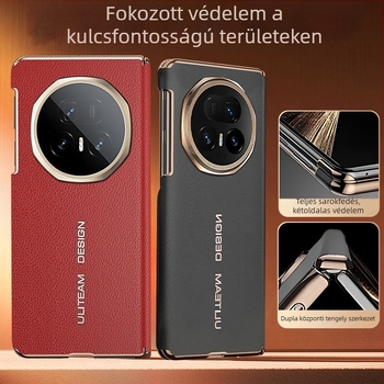 Honor MagicV5 telefonhoz tok kettős tengelyes védelemmel, PU bőr, elektropolírozott élek, X6 objektív védelem, teljes védelem