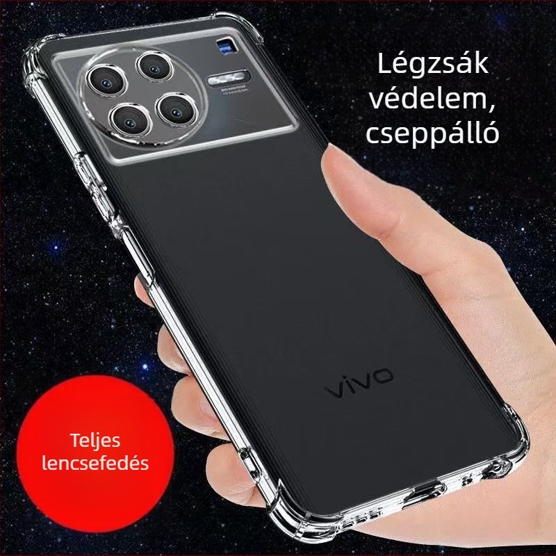 Átlátszó szilikon védőtok a vivo X Note készülékhez, négy sarkán megerősített légzsákkal