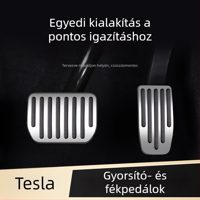 Tesla Model 3/Y gyorsító és fékpedálokhoz alumínium ötvözetű védőfedél, 2019–2023, automata váltó