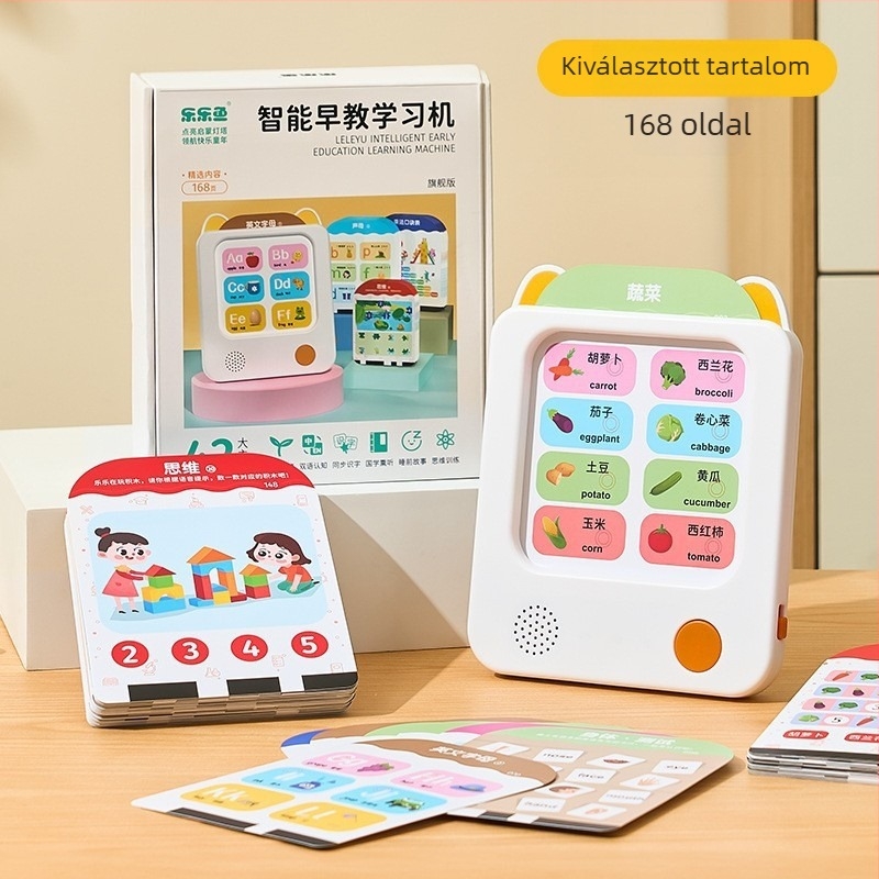 Oktatási tanulóeszköz 4–6 éveseknek: nyelv, matematika és angol nyelv, intelligens hangolvasás érintésre, ABS tokozás, lítium akkumulátor