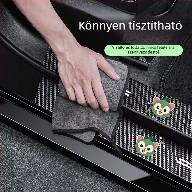 PVC anyagú ütközésgátló autóajtó küszöb védőcsík, modell TZ009+TZ010, testreszabás elérhető