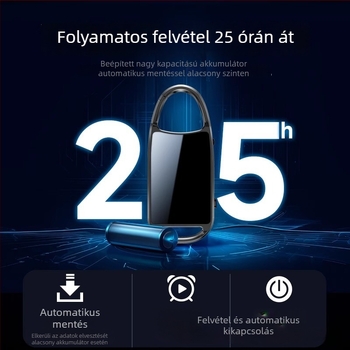 Newman H8 Hordozható professzionális HD zajcsökkentő diktofon találkozókhoz — MP3, 25 óra felvételi idő, USB 2.0, cinkötvözet ház