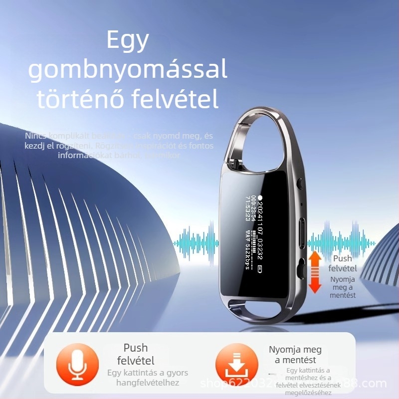 Newman H8 Hordozható professzionális HD zajcsökkentő diktofon találkozókhoz — MP3, 25 óra felvételi idő, USB 2.0, cinkötvözet ház