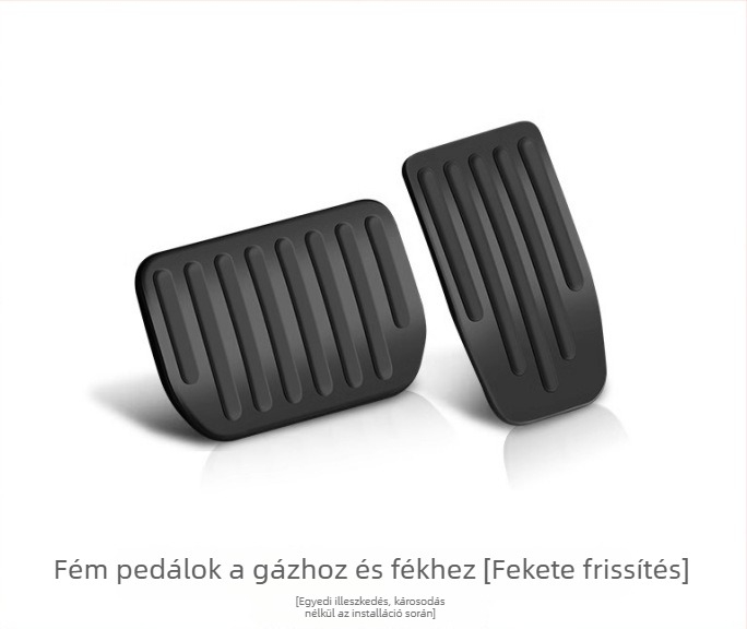 Alumínium ötvözetű pedálvédő készlet Tesla Model 3/Y – gyorsító, fék és láb-támasz pedál (dead pedal), automata váltó, 2025-ös modell