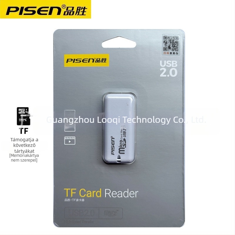 Pisen TF kártyaolvasó USB 2.0 – Micro SD/TF kártyákhoz, Windows 7 kompatibilis
