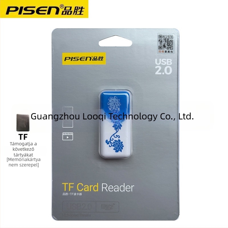 Pisen TF kártyaolvasó USB 2.0 – Micro SD/TF kártyákhoz, Windows 7 kompatibilis