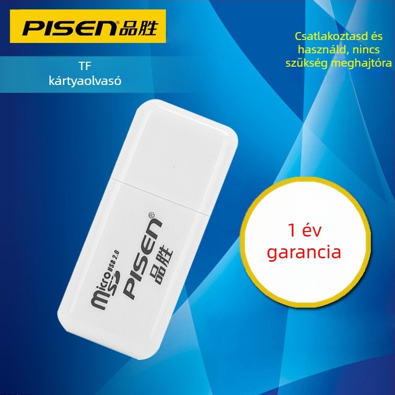 Pisen TF kártyaolvasó USB 2.0 – Micro SD/TF kártyákhoz, Windows 7 kompatibilis