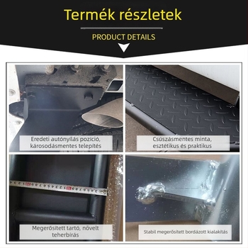 Rozsdamentes acélból készült hátsó pedál készlet a Foton Tuyao V80-hoz: felső pedál, hátsó lökhárító, csomagtartófedél talpa