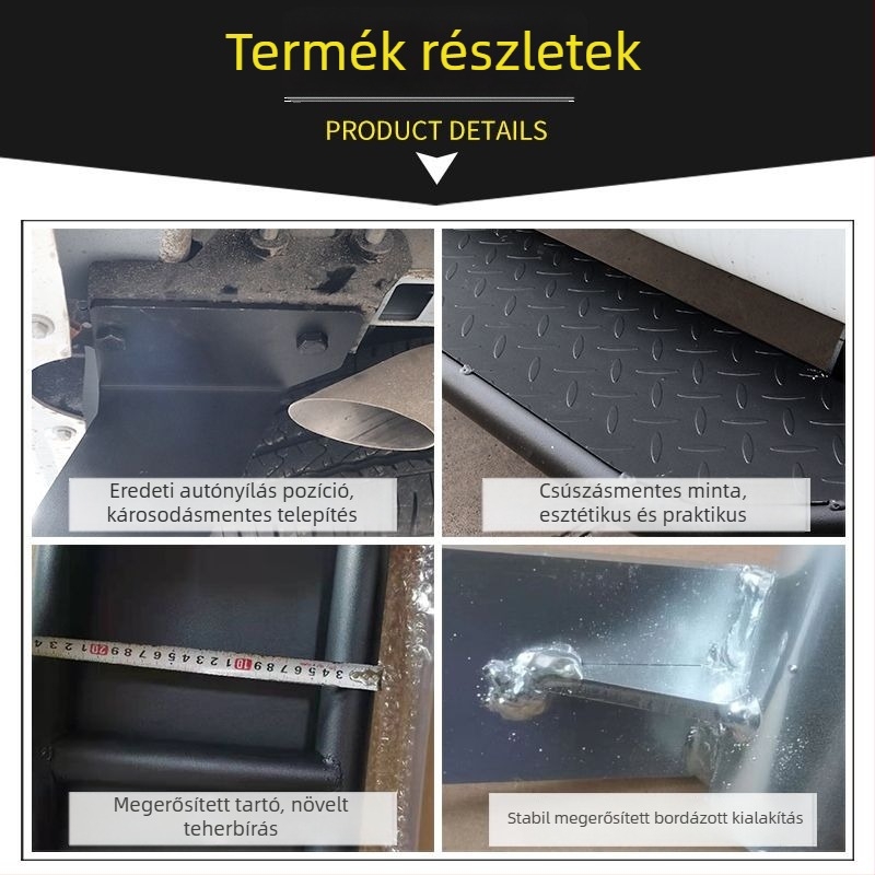 Rozsdamentes acélból készült hátsó pedál készlet a Foton Tuyao V80-hoz: felső pedál, hátsó lökhárító, csomagtartófedél talpa