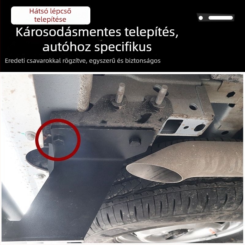Rozsdamentes acélból készült hátsó pedál készlet a Foton Tuyao V80-hoz: felső pedál, hátsó lökhárító, csomagtartófedél talpa