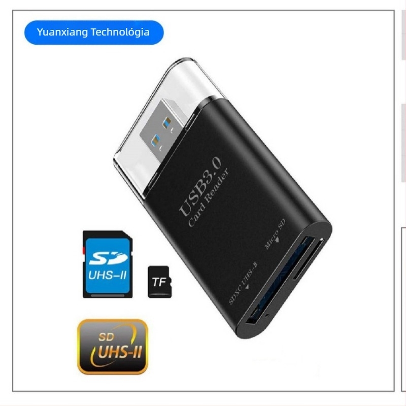 USB 3.0 kártyaolvasó – Modell YX-7010B; támogatja SD/SDHC/TF/MicroSD memóriakártyákat; külső kivitel; kompatibil minden operációs rendszerrel