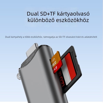 Kamera memóriakártya olvasó – SD & TF, All-in-One, USB 3.0 nagy sebességű OTG számítógéphez és Type-C mobilhoz