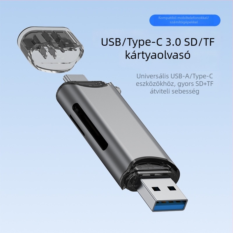 Kamera memóriakártya olvasó – SD & TF, All-in-One, USB 3.0 nagy sebességű OTG számítógéphez és Type-C mobilhoz