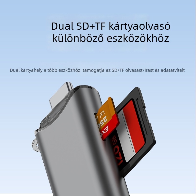 Kamera memóriakártya olvasó – SD & TF, All-in-One, USB 3.0 nagy sebességű OTG számítógéphez és Type-C mobilhoz