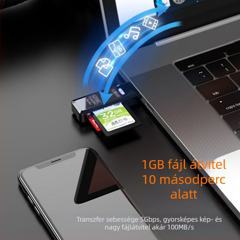 USB 3.0 Kártyaolvasó SD/TF – külső telepítés, 10 g, Modell XCF-DKQ-002