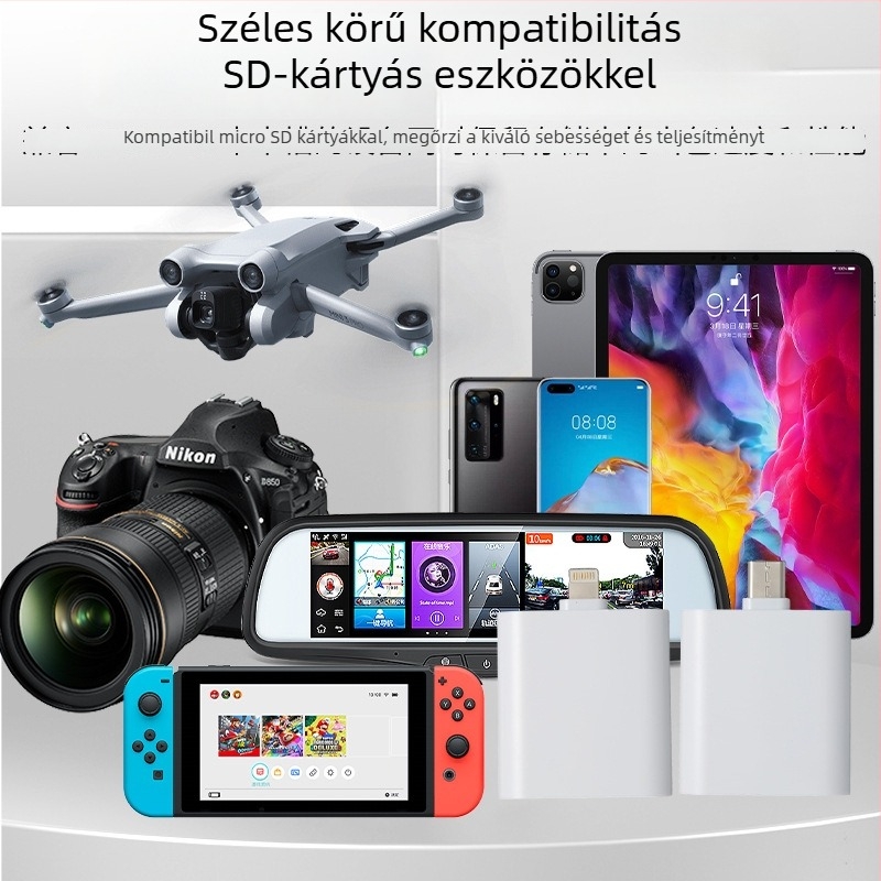 TF kártyaolvasó USB-C-vel Apple eszközökhöz – SD/TF kártyákat támogat, külső hordozható olvasó, 015-ös modell, USB 2.0