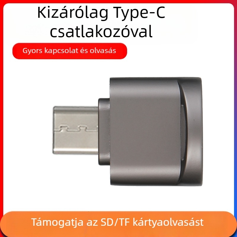 TF kártyaolvasó USB-C-vel Apple eszközökhöz – SD/TF kártyákat támogat, külső hordozható olvasó, 015-ös modell, USB 2.0