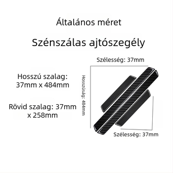 Autóajtó küszöb védő karbon szálas bevonattal – öntapadó, karcolásellenes, belső dekorációs kiegészítő