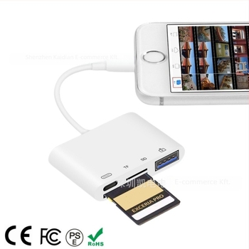 iPhone 14-hez készült 4 az 1-ben memóriakártyaolvasó, SD/TF és USB pendrive támogatás, USB 3.0 interfész, CE tanúsítvány