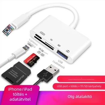 iPhone 14-hez készült 4 az 1-ben memóriakártyaolvasó, SD/TF és USB pendrive támogatás, USB 3.0 interfész, CE tanúsítvány