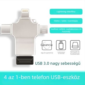 Android telefonokhoz 3-in-1 OTG USB-C adapter, külső USB meghajtó és kártyaolvasó támogatással