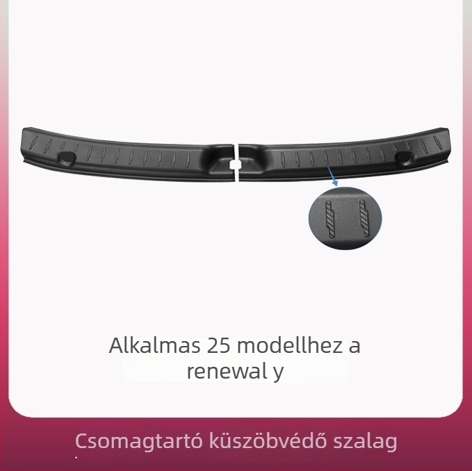Tesla Model Y Csomagtérajtó küszöbszalag teljes lefedettségű védőpárnával és pedállal, műanyagból
